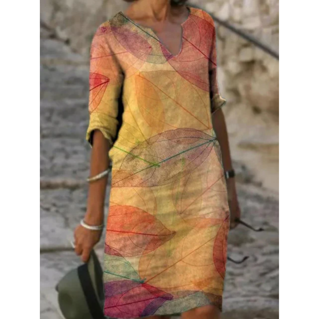 Gudrun | Damen Sommerkleid Midi Mit Print
