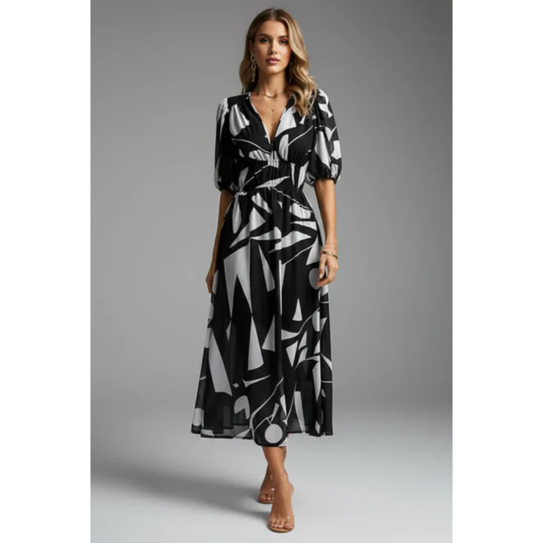 Heidrun | Damen Midikleid Sommer Klassisch Stilvoll