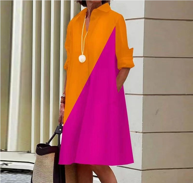 Robe midi décontractée pour femme en coton et lin – Coupe confortable pour tous les jours