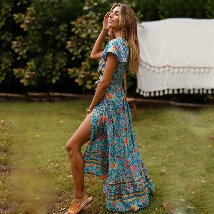 Ibiza Maxi Jurk Met Hoge Split