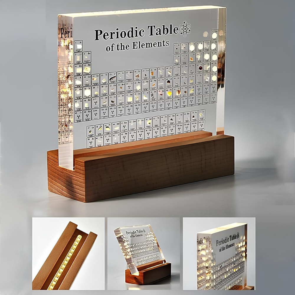 Illuminated Periodic Table with Real Elements - Elementa-Small-Nora Luxe