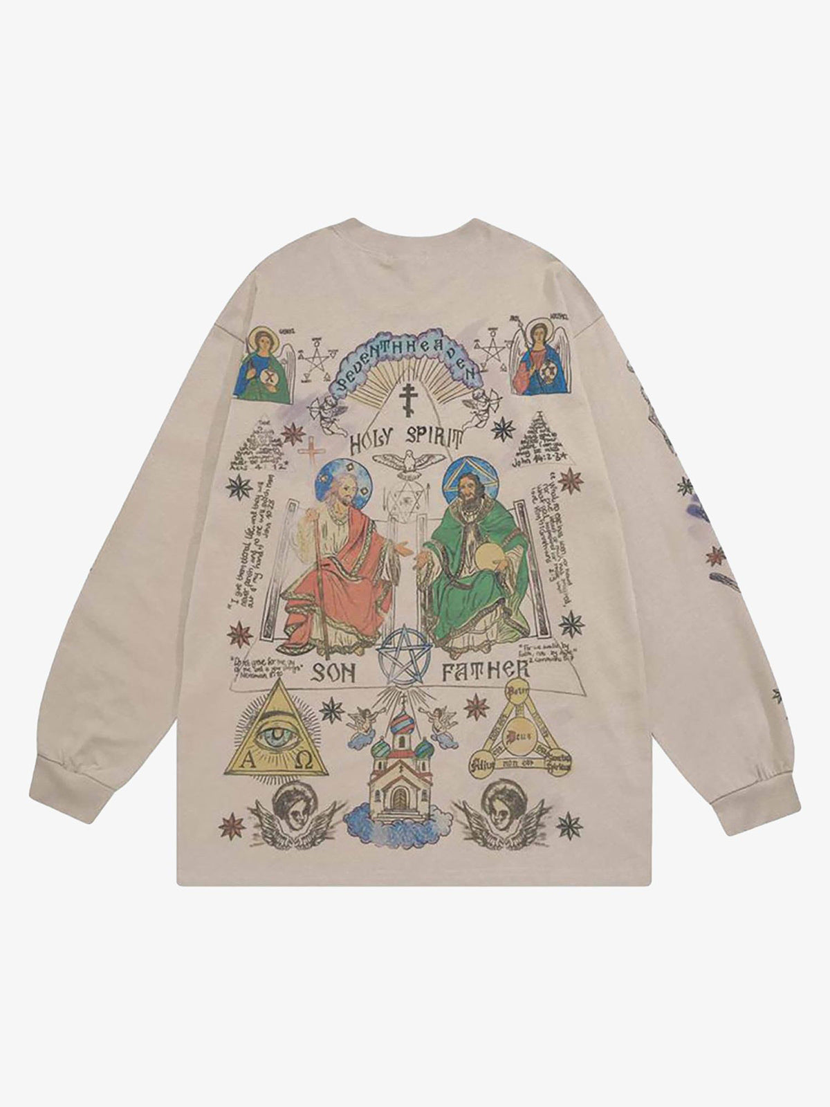 Men's Graffiti Print Long Sleeve Streetwear T-Shirt