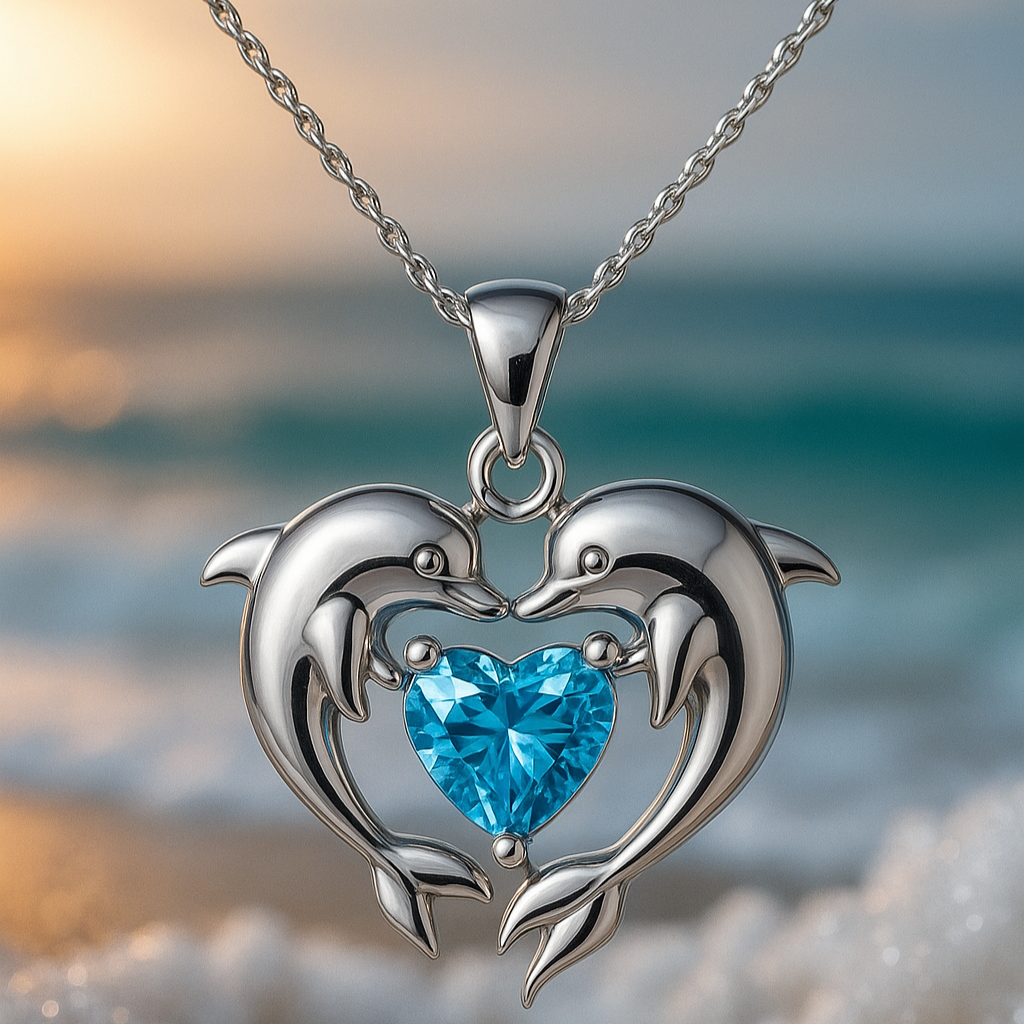 Collana Argento Doppio con Delfini dell'Amore