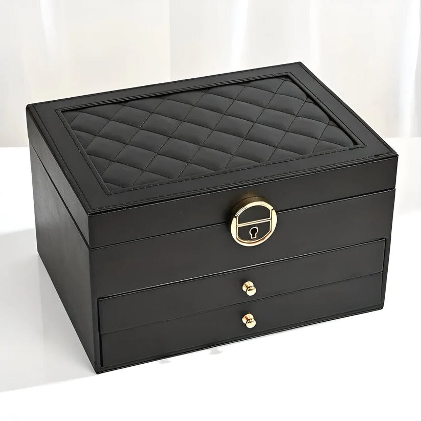 Elegant Multi-Layer Jewelry Storage Box with Easy Access