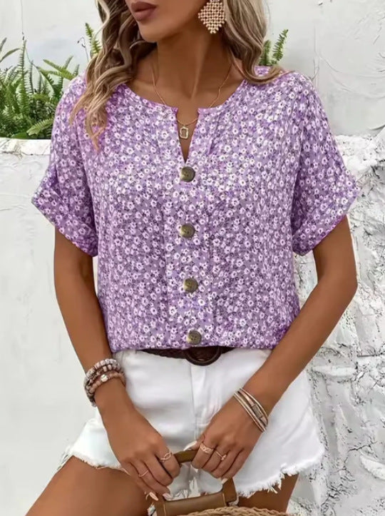 Jelena - Blomsterbluse til sommeren