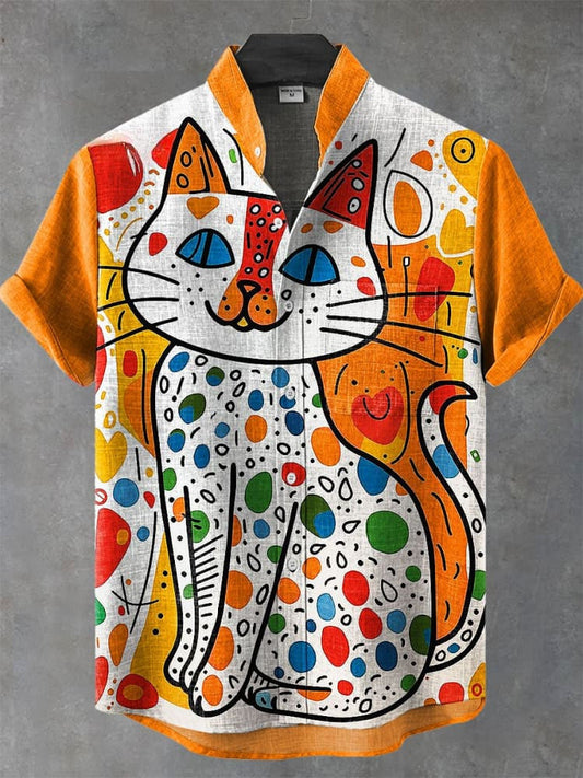 DAVE - Schattig Kat Print Shirt