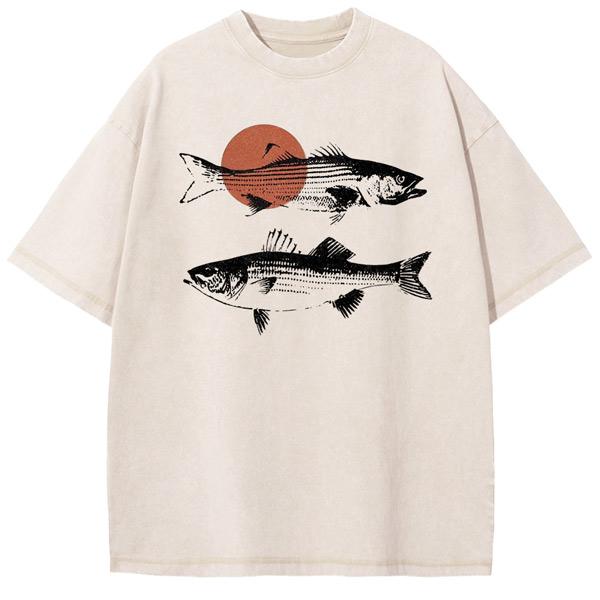 DEAN - Vis T-shirt met kunstprint