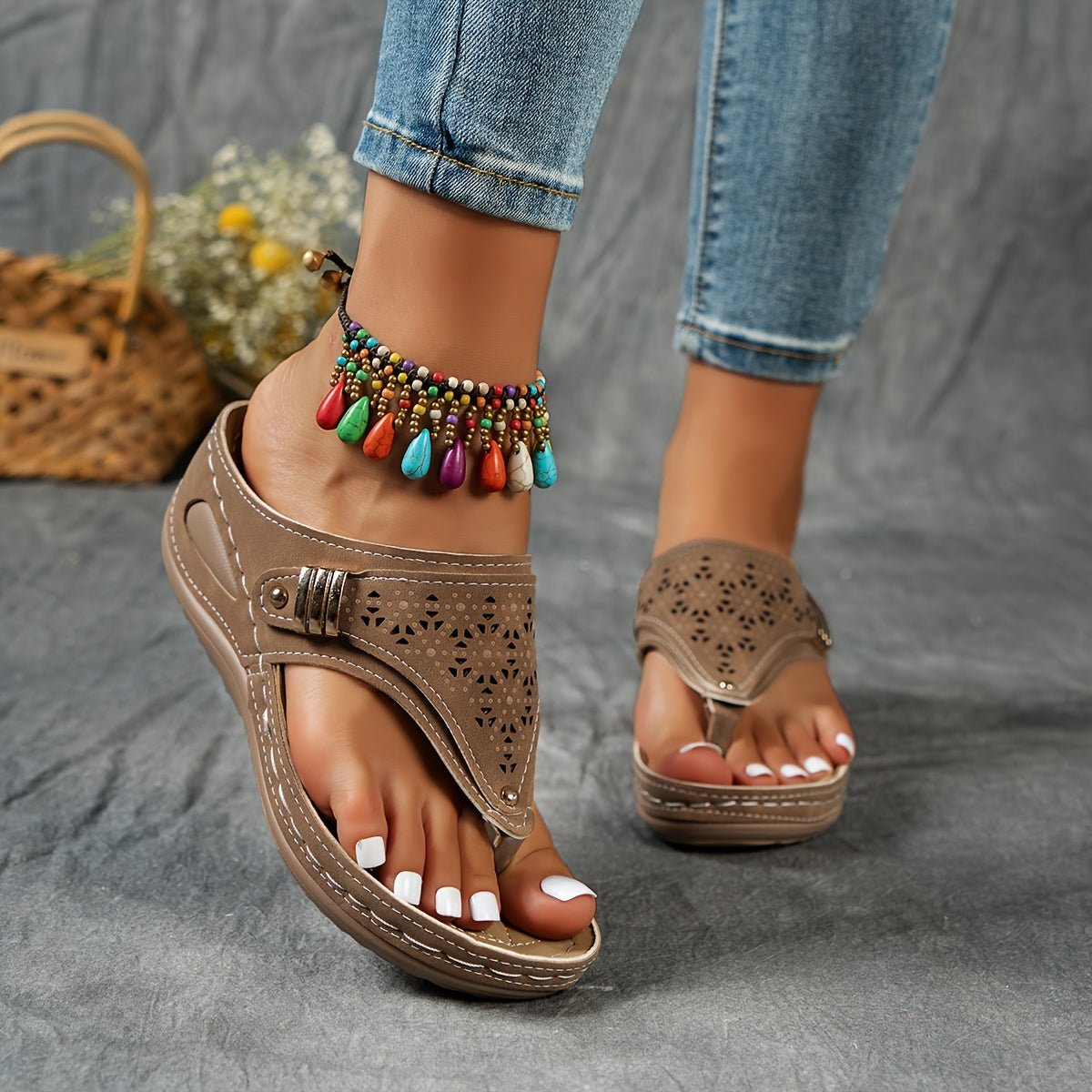 Justine™ | Comfortabele Dames Sandalen met Verhoogde Hak - bellanza