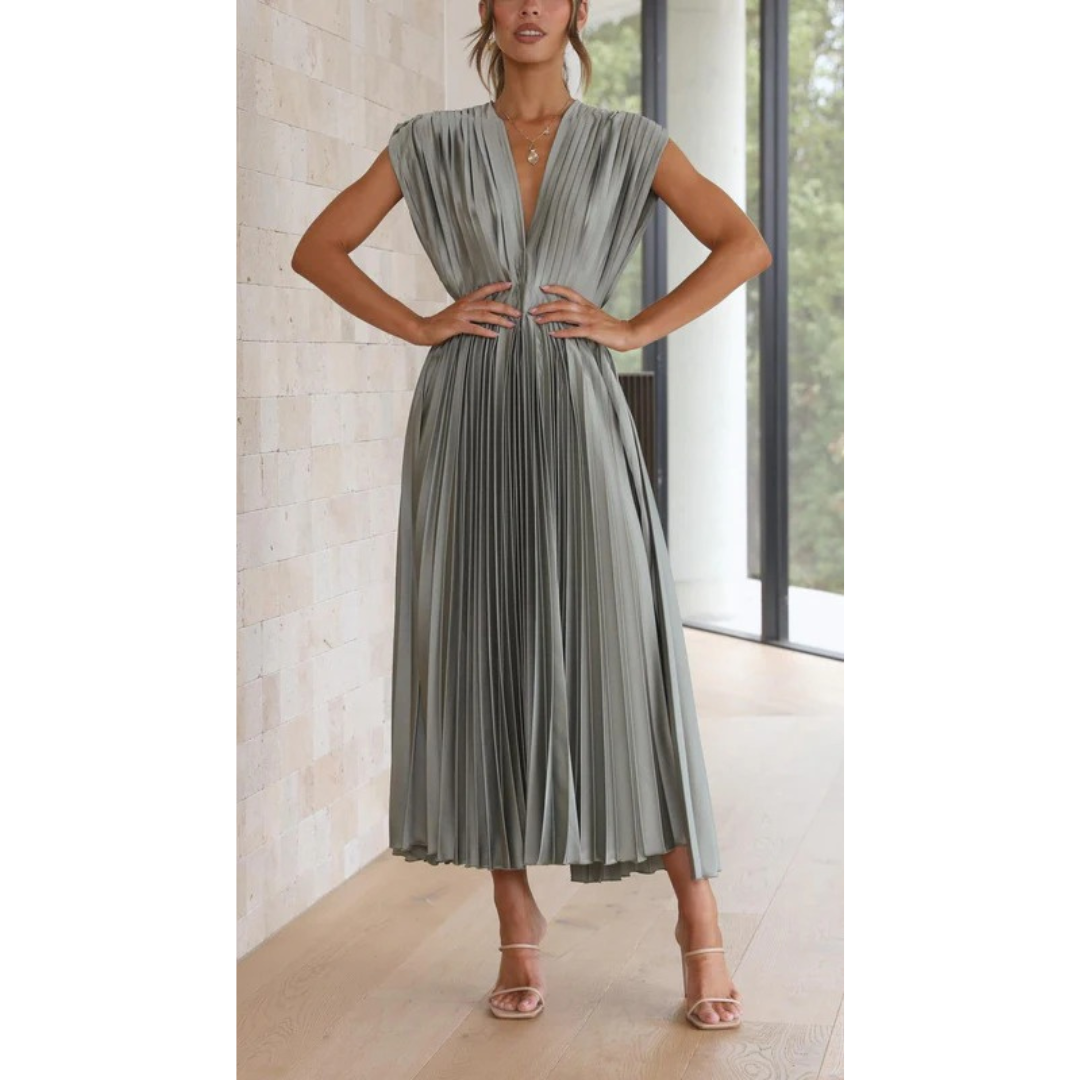Kirsten | Damen Midi Kleid mit Plissee für Hochzeiten