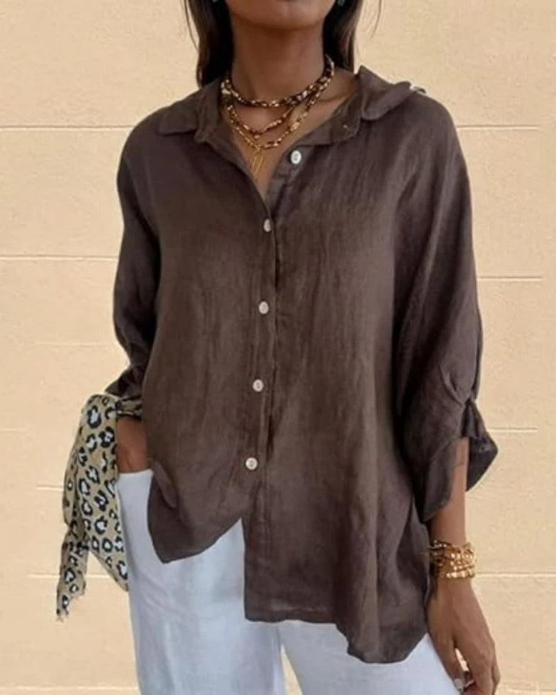 Elarisa - Womens Long Sleeve Button Blouse