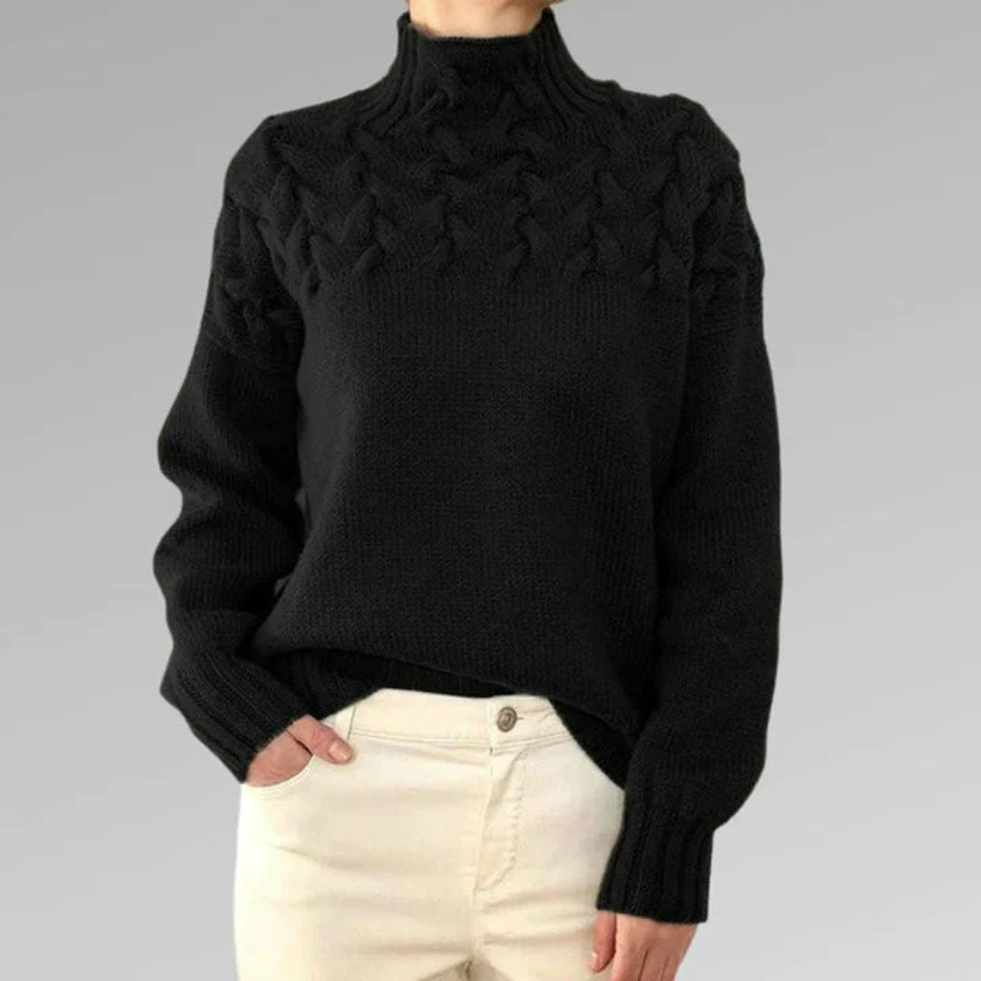 Knitted Ladies' Turtleneck - Isabelle-Light Blue-S-Nora Luxe
