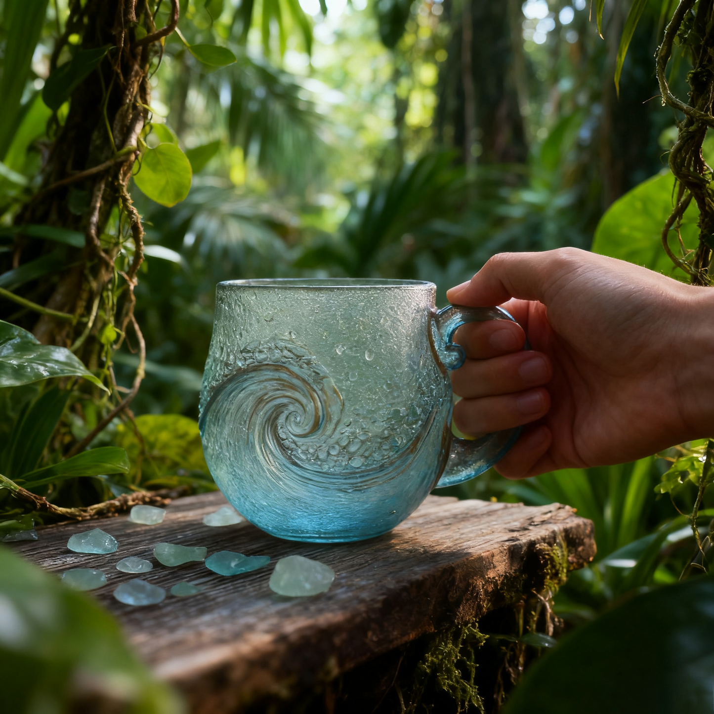 WellenGlas – Handgefertigte Glas Tasse