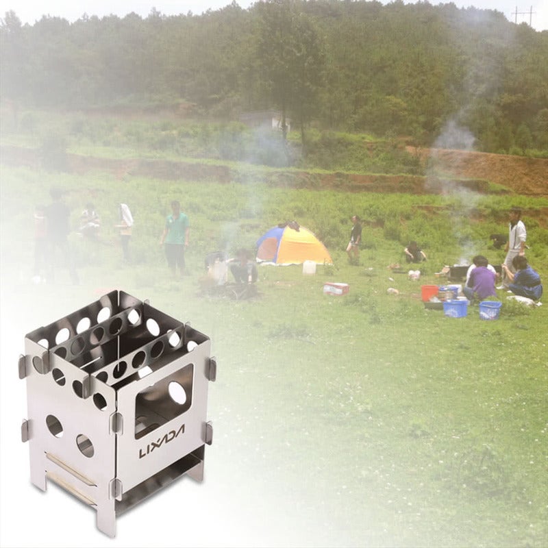 Lightweight Stainless Steel Outdoor Camping Cooking Wood Stove