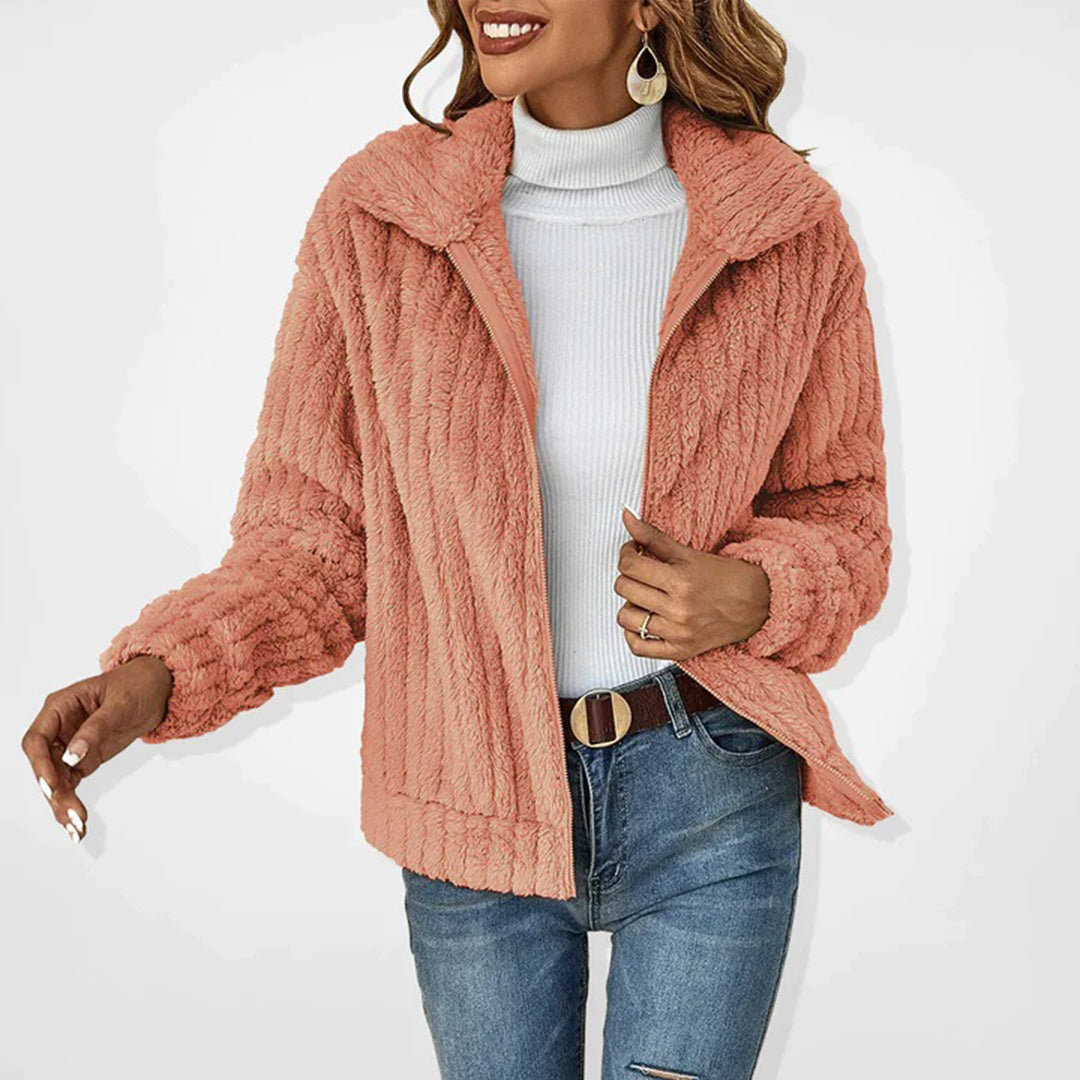 Long Fleece Vest for Women - Elin-Pink-S-State of Style