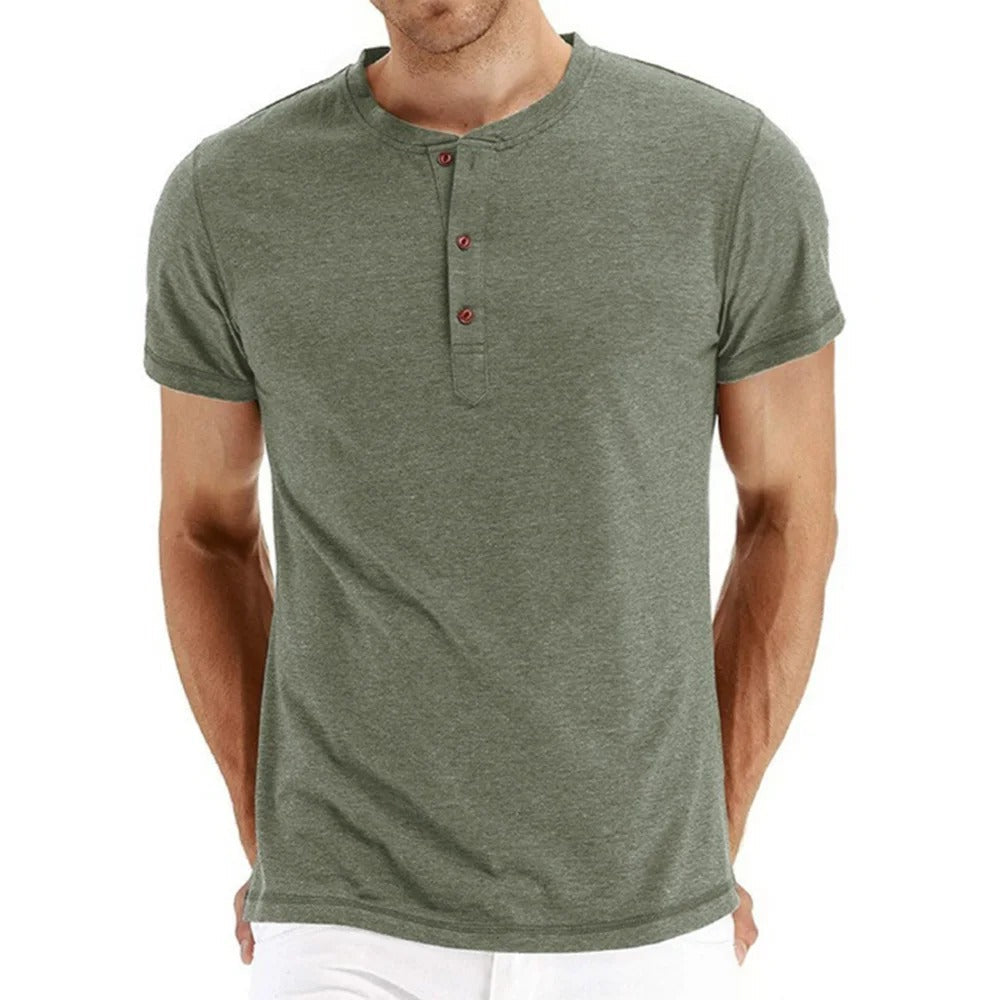 Tom Hollinger | Slim Fit Henley T-Shirt aus Baumwolle