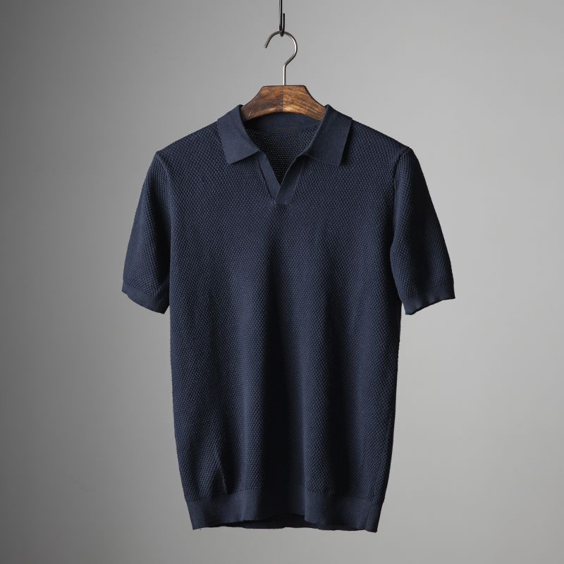 Jayden | Men's Textured Short Sleeve Classic Polo Shirt