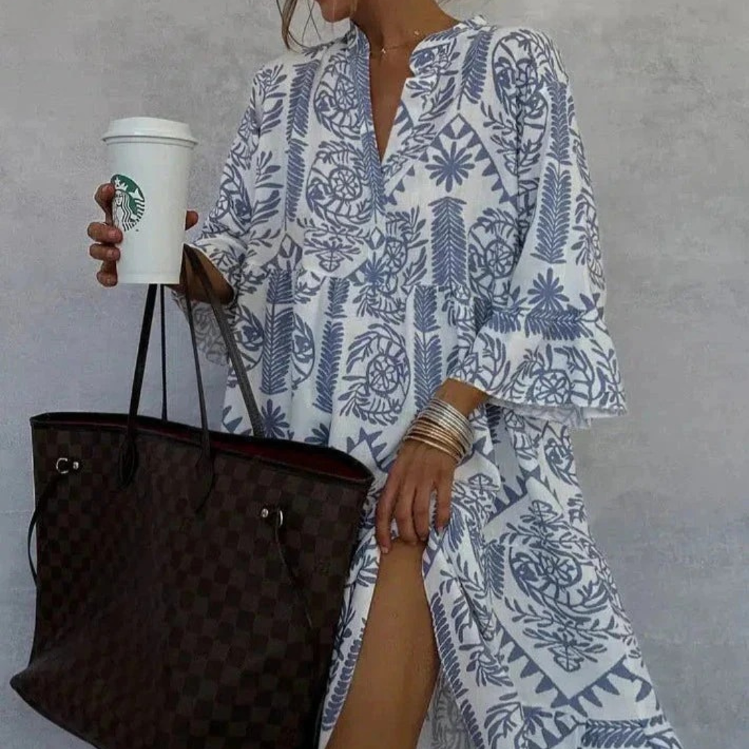 Mira | Damen Minikleid Boho Freizeit mit Print