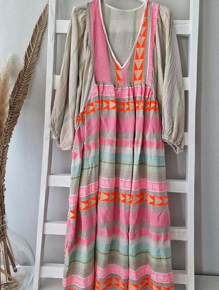 Salomé – Robe midi ample et vibrante femme