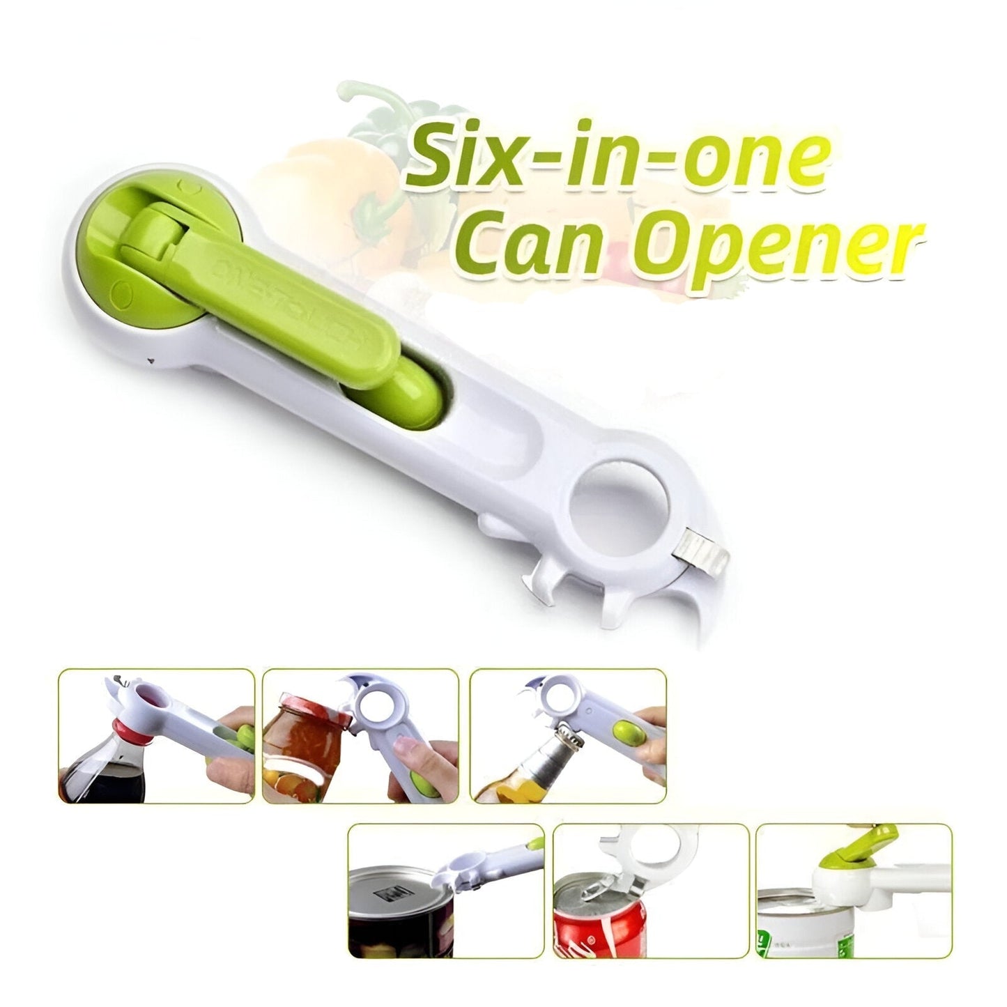 CanDo® Opener – Made in the USA: The Ultimate 6-in-1 Multifunctional Bottle, Jar, Can, Wine, Beer, Lid, Twist-Off, Pull-Tab Opener