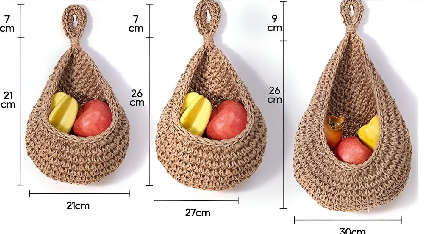 Bohowoven Produce Baskets: Kitchen Storage for Fruits Vegetables (Buy 1 Get 2 Free)