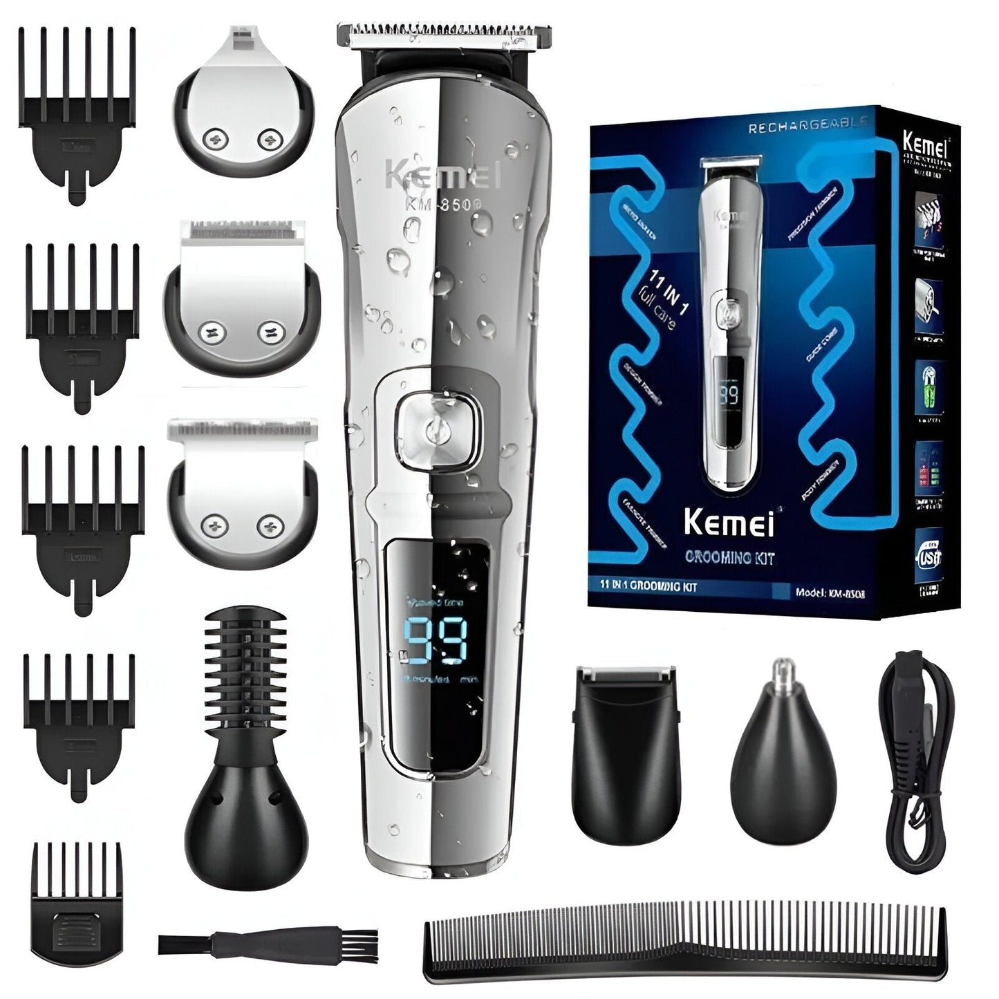 11-in-1 Completely Waterproof Kemeihär® Hair, Body, & Beard - Hair Trimmer, Clipper, & Shaver by JesseVance Solingen & Nuremberg: Crafted to Outperform 99.99% of Trimmers on Planet Earth
