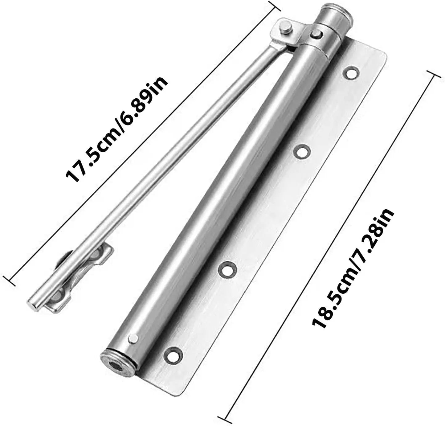 Automatic Door Closer — Stainless Steel Mechanism in lifestyle setting