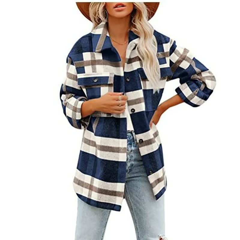 Veste-chemise à carreaux Zora oversize
