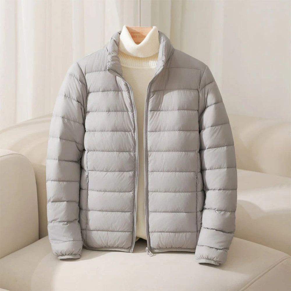 Puffer vinterjakke damer – Let quilted vinterjakke i bløde pastelfarver