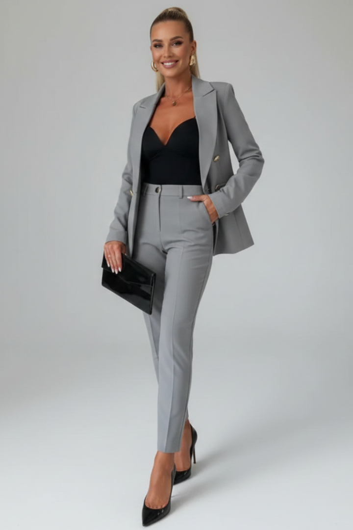 Women's Double Breasted Blazer Suit Set