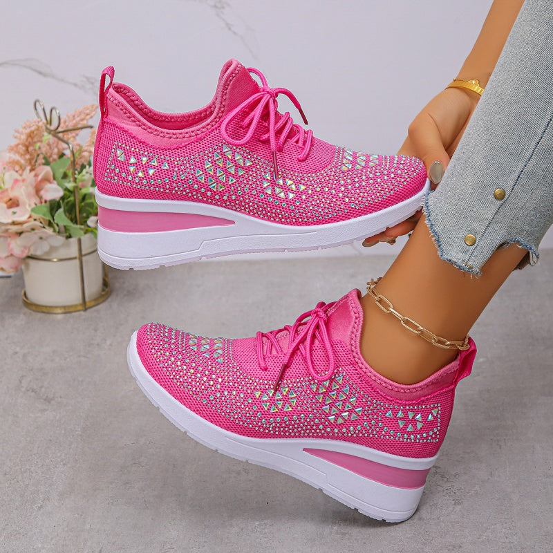 Nóra™ | Csillogó strasszos lélegző sneaker