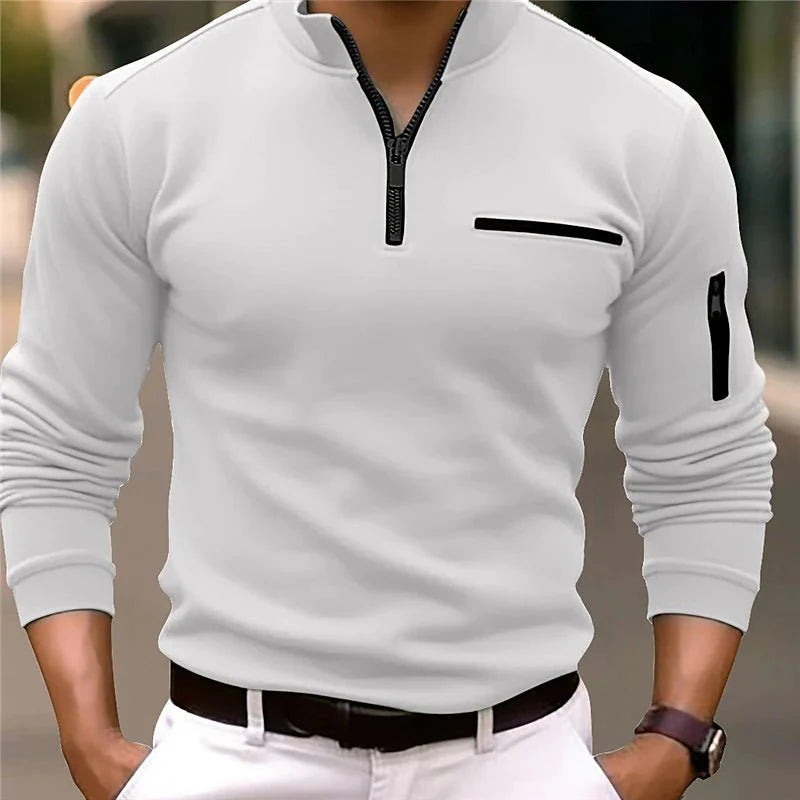 Made Gents |  Luxe Quarter-Zip Polo | 50% Korting!