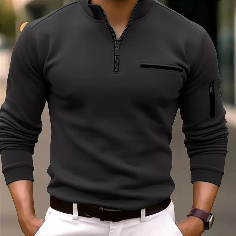 Made Gents |  Luxe Quarter-Zip Polo | 50% Korting!