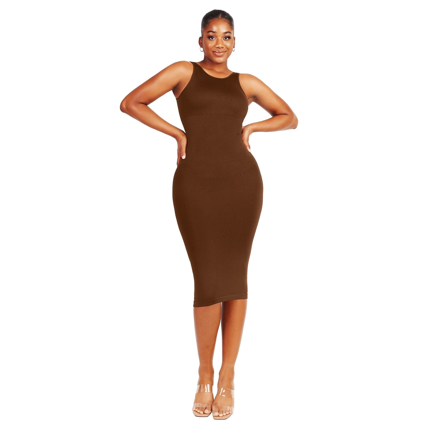 U Backless Long Sculpting Dress