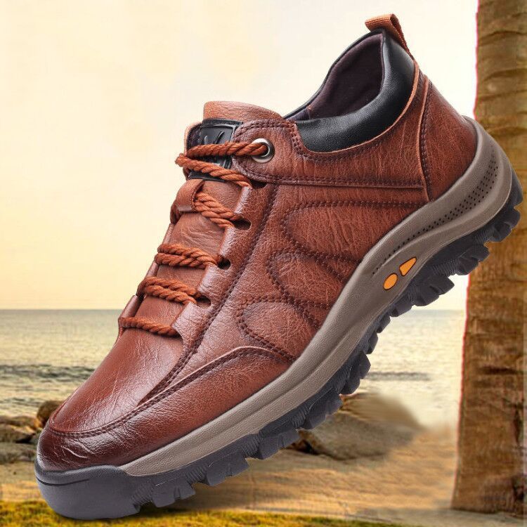 Chaussures orthopédiques respirantes en cuir pour hommes