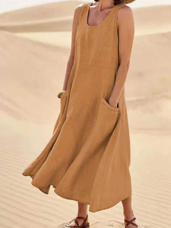 Leinenkleid mit Taschen - Lina