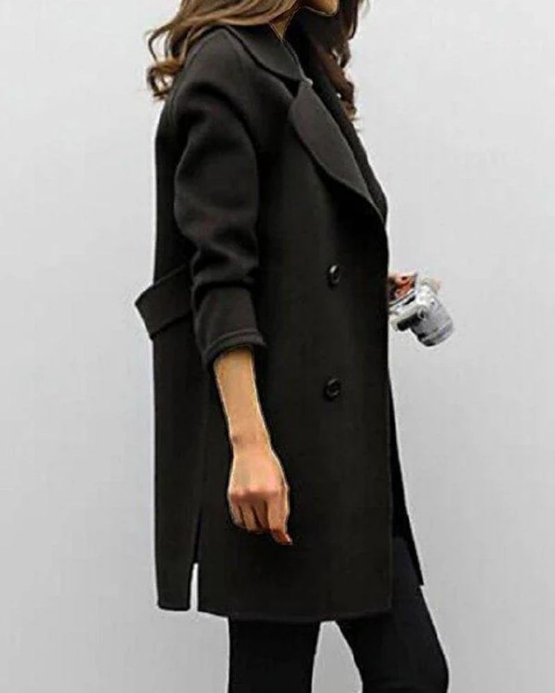 Winterjacke Damen – Doppelreihiger Trenchcoat mit strukturierter Passform