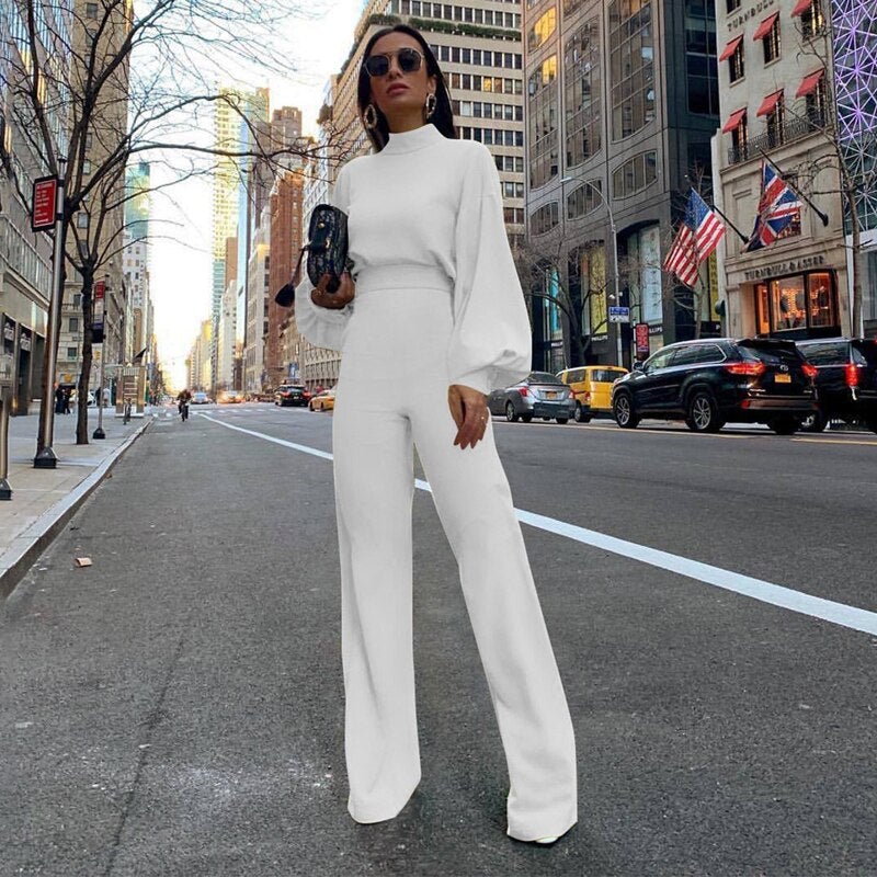 Women’s Long-Sleeve Jumpsuit - Comfortable Fit for Evening & Party Wear