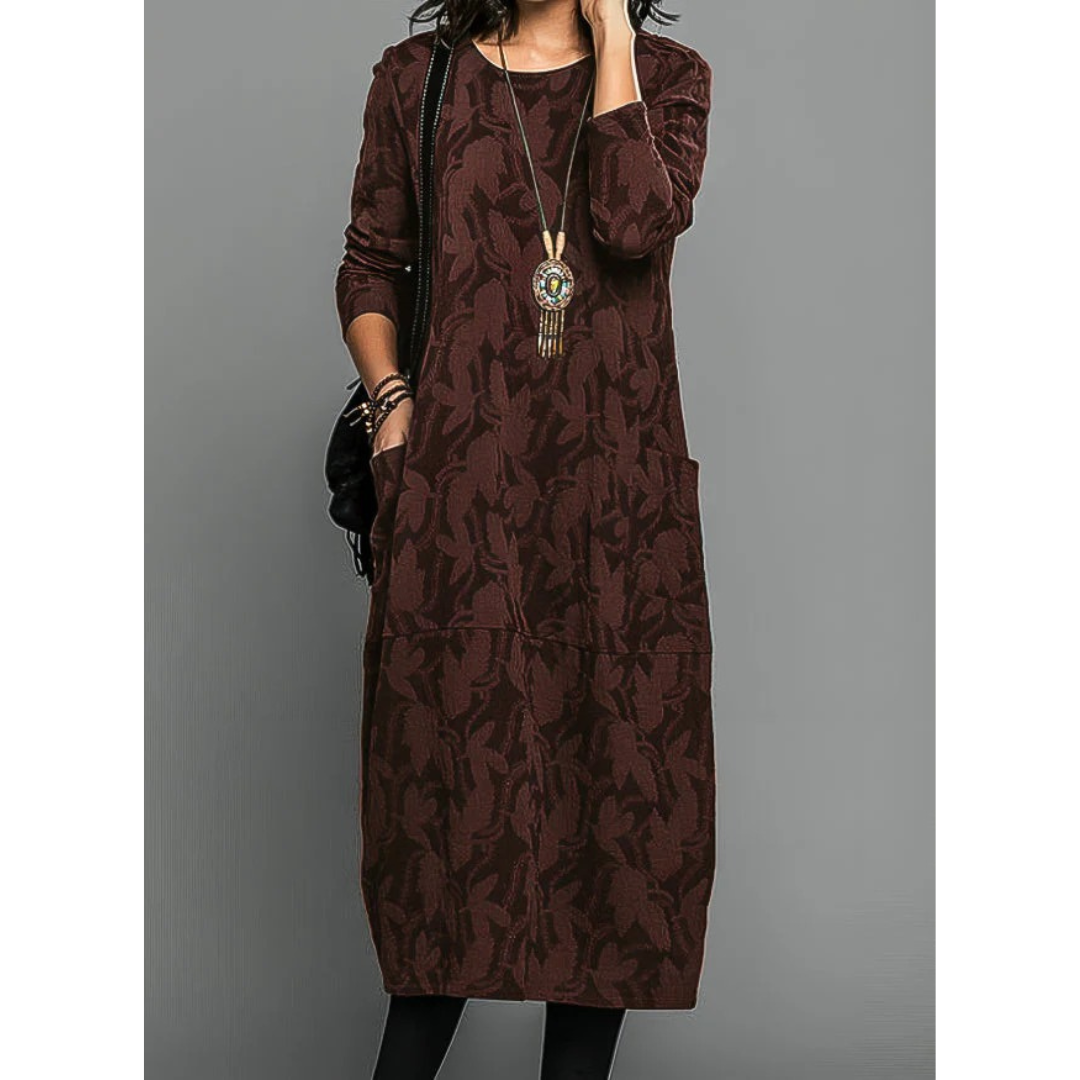 Zita | Damen Midi Kleid Für Feier Mit Muster