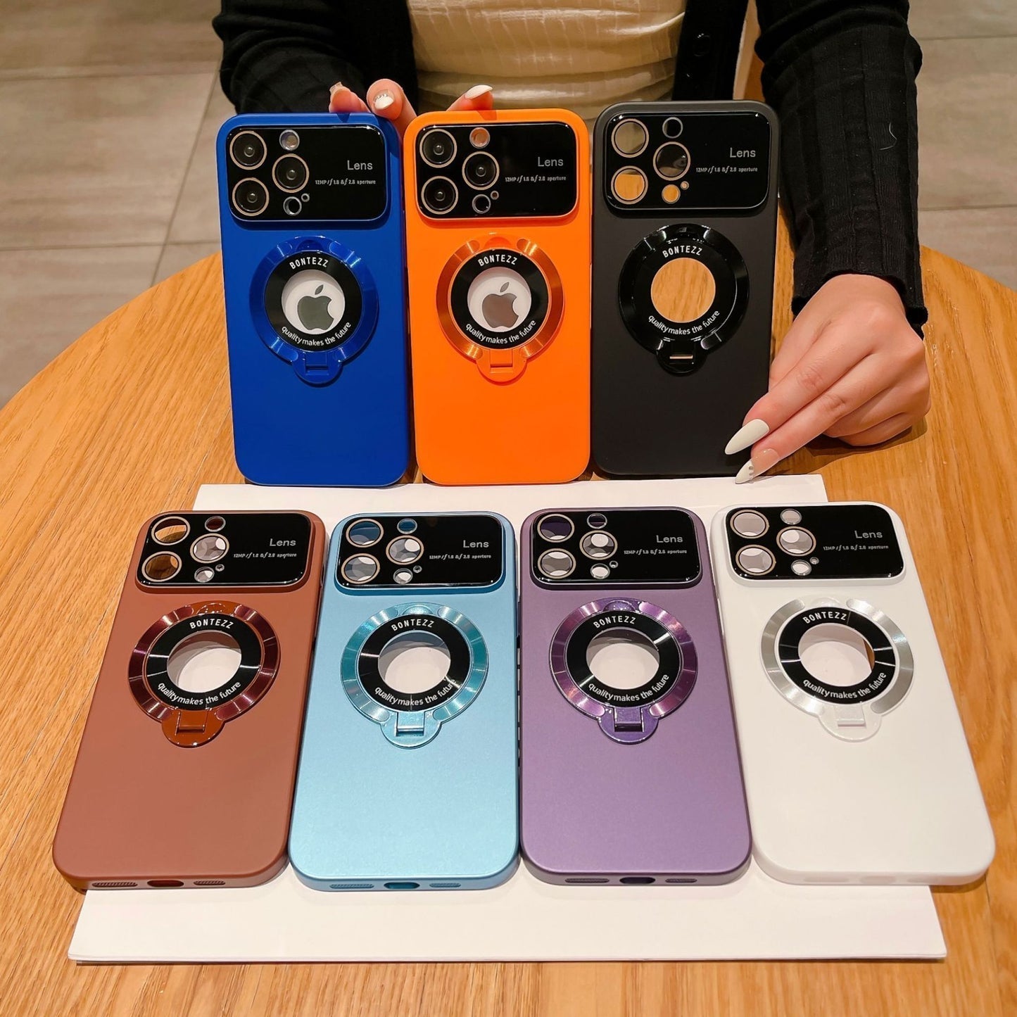 Ring Stand Lens Cover Magnetic iPhone Case