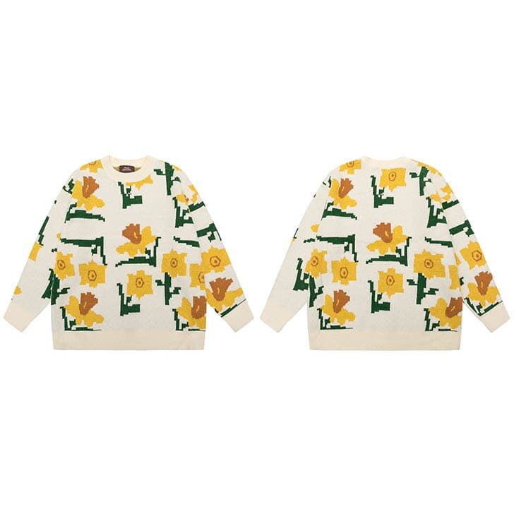 Daisy Pixels Sweater