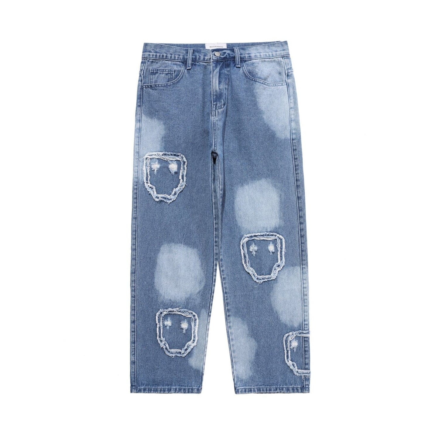 Baggy Patched Ripped Jeans