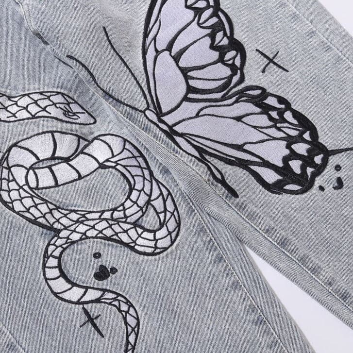 Butterfly and Snake Jeans