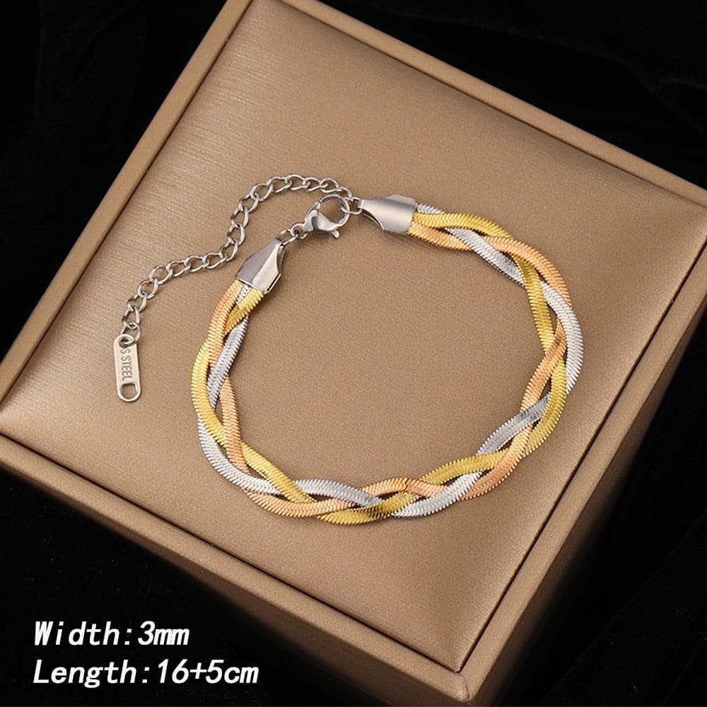 Gold Chain Necklace Bracelets Set