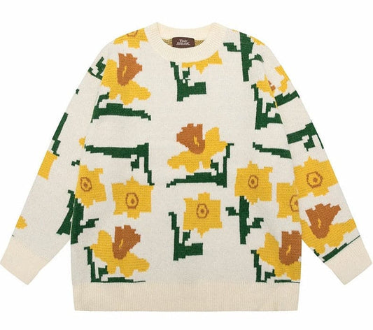 Daisy Pixels Sweater