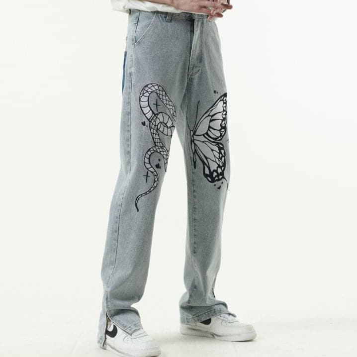 Butterfly and Snake Jeans