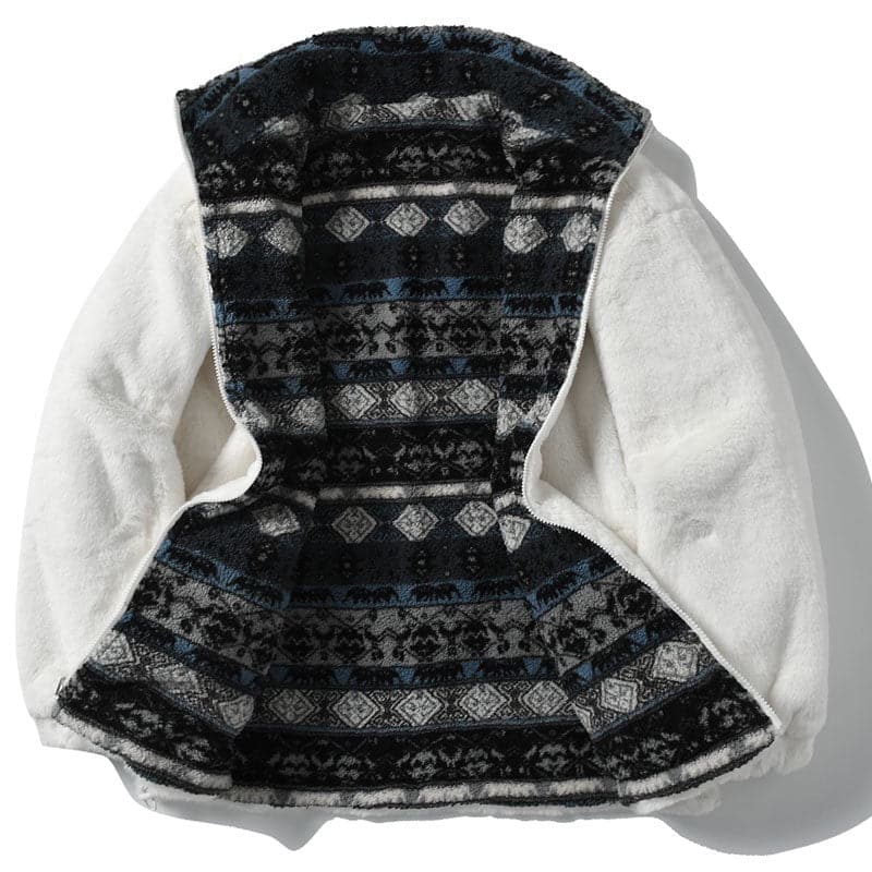 Reversible Pattern Fleece Jacket