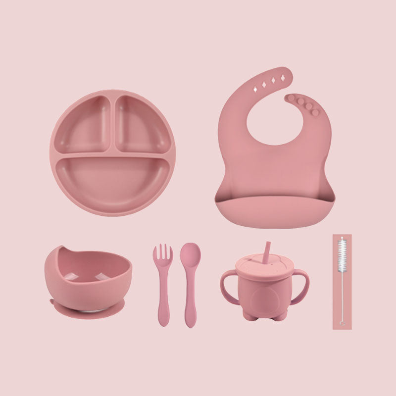 Silicone Baby Toddler Eating Tableware Non-slip Set