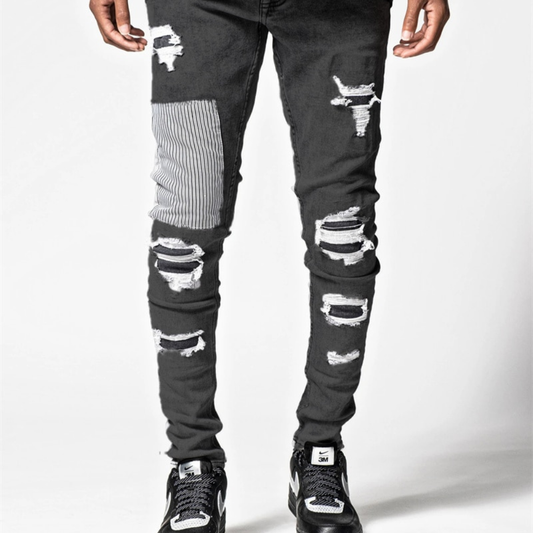 Fashion Broken Holes Patch Jeans