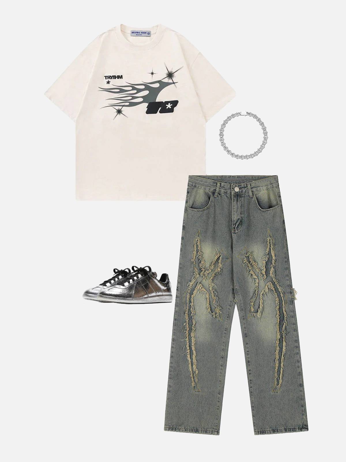 Aelfric Eden Washed Fringe Jeans