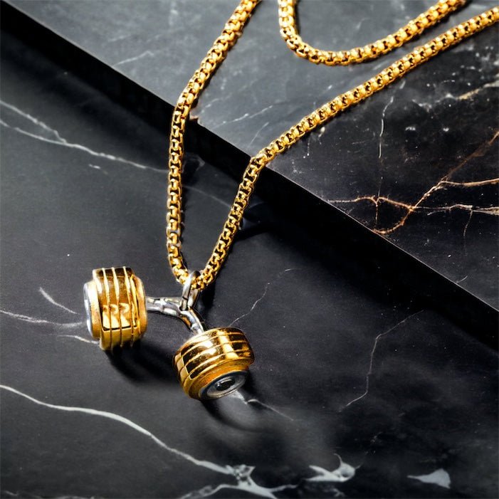 CURVED DUMBBELL NECKLACE